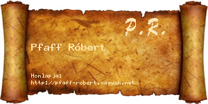 Pfaff Róbert névjegykártya